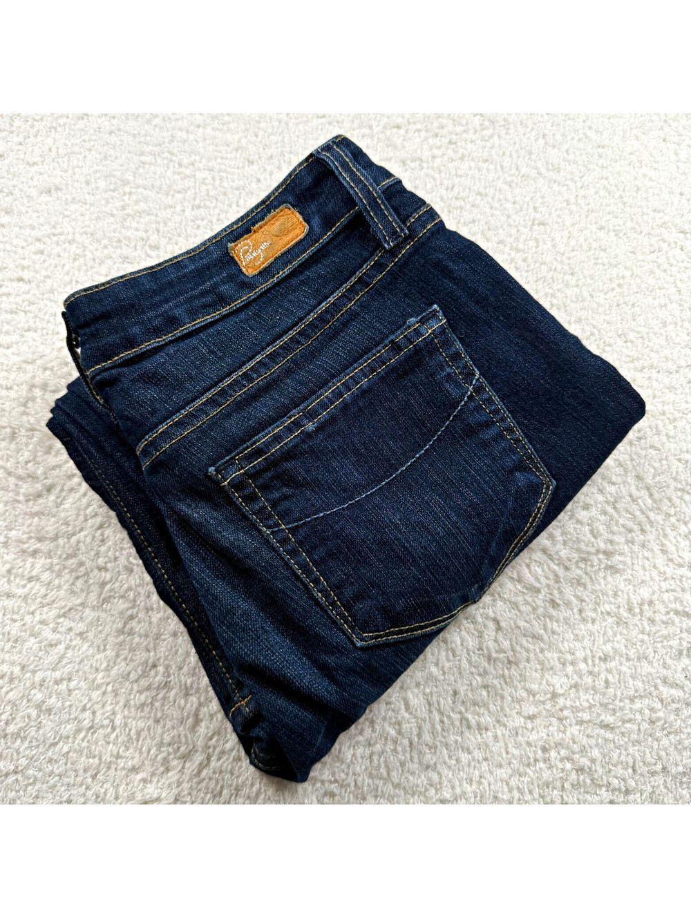 PAIGE Skyline Women’s 28 Dark Wash Bootcut Jeans 34 Inseam Made USA Stretch